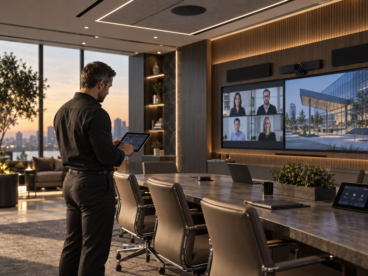 Technology-enabled boardroom representing ORICON support, maintenance, and lifecycle operations